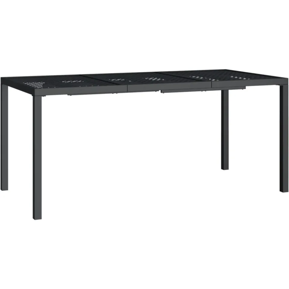 vidaXL Tuintafel 165x80x72 cm staal antracietkleurig, foto 3