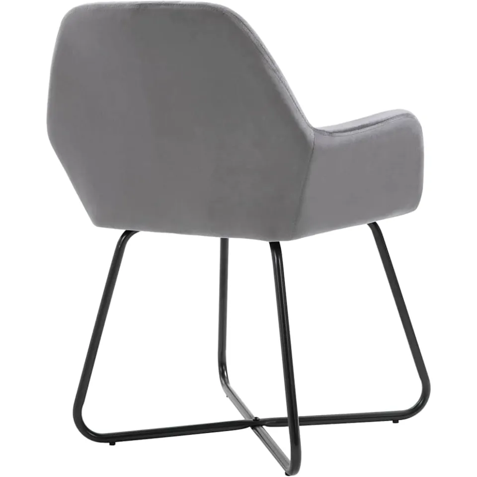 vidaXL Eetkamerstoelen 4 st fluweel grijs, foto 4