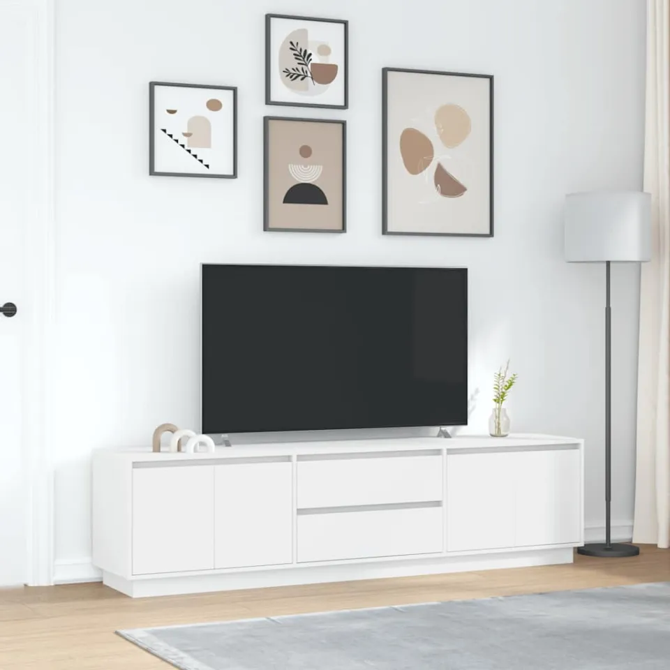 vidaXL Tv-meubel met LED-verlichting 193,5x41x50 cm wit, foto 3