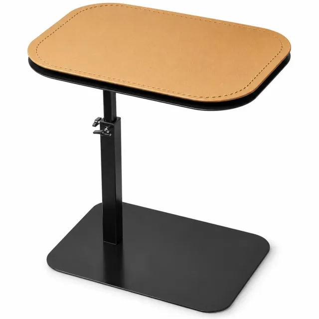 HOERFURIY C-Vormige Bijzettafel Verstelbaar - 360° Draaibare Laptoptafel Geel