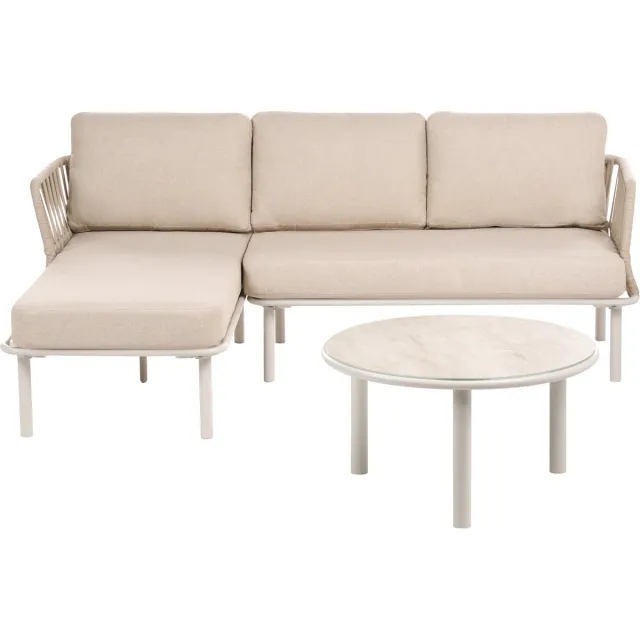 Beliani ORTE - Loungeset 3-zits - Beige - Aluminium