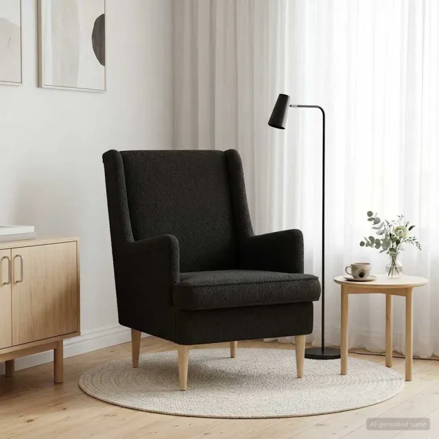 vidaXL Fauteuil Zwart Bouclé