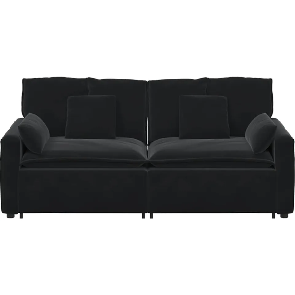vidaXL Modulaire bank met kussens zwart, foto 4
