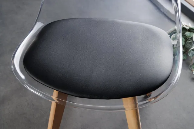 Invicta Interior Design Stoel SCANDINAVIA MEISTERSTÜCK transparant zwart kunststof beukenhout naturel - 44165 Zie omschrijving
