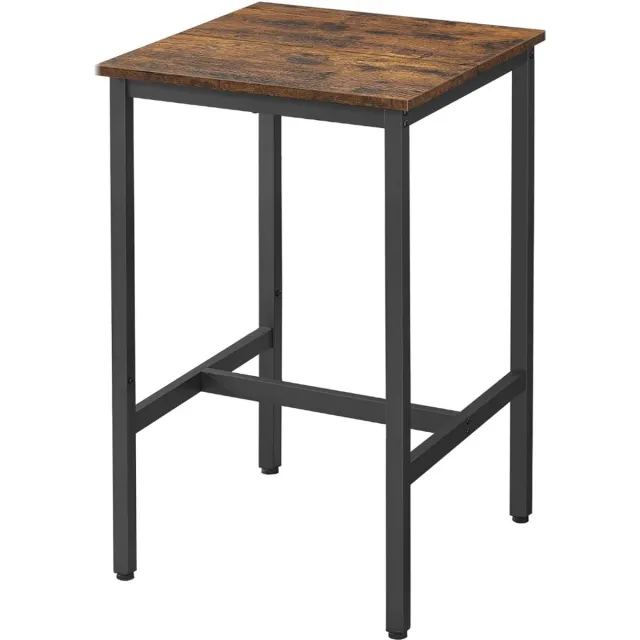 Hoppa! Bartafel - Stalen frame - Eenvoudige montage - Industriële stijl - Vintage Bruin-Zwart - 61 x 61 x 91 cm (L x B x H)
