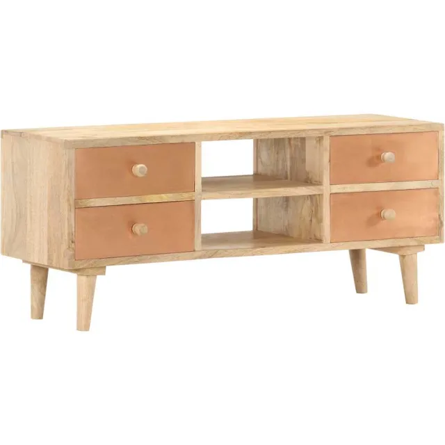 vidaXL Tv-meubel 110x30x45 cm massief mangohout Bruin