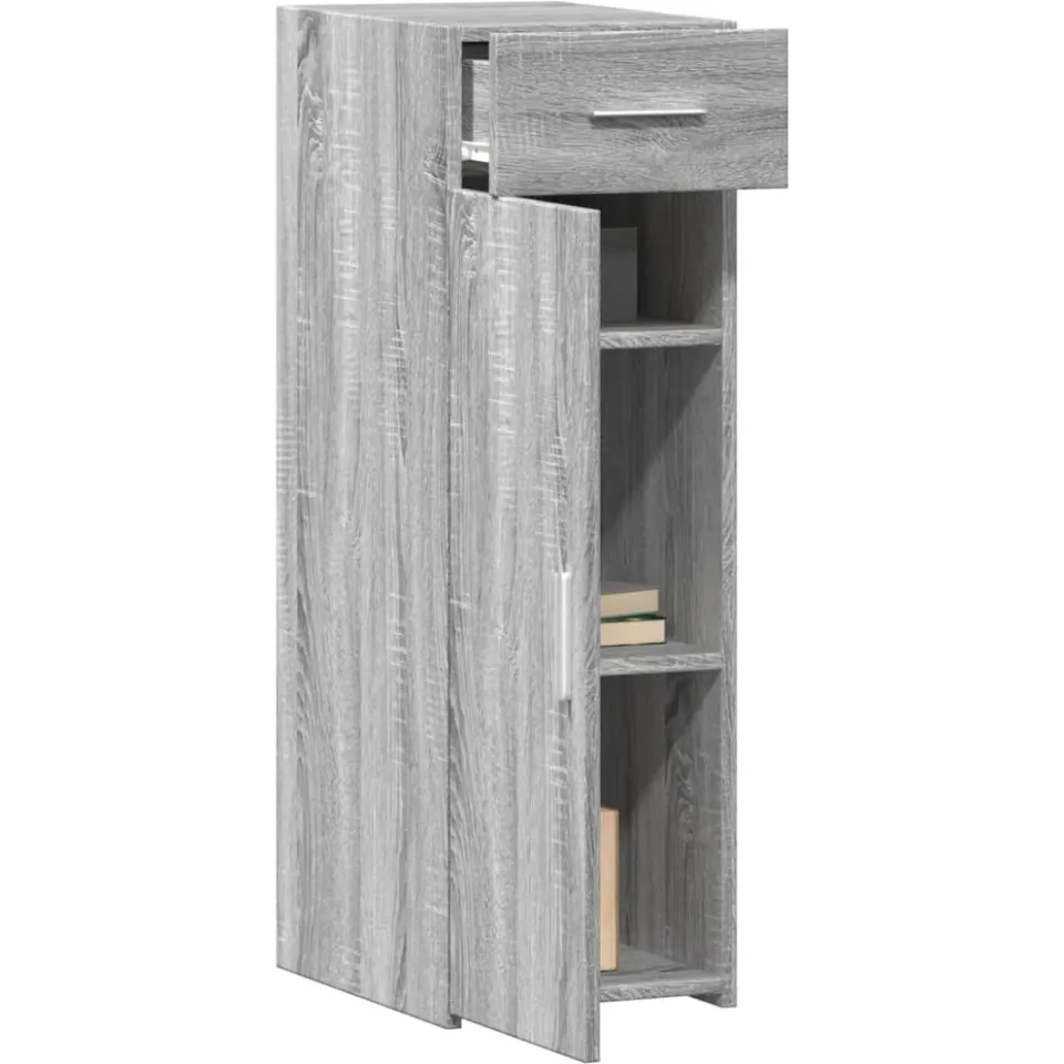 vidaXL Dressoir 30x42,5x93 cm bewerkt hout grijs sonoma eikenkleurig