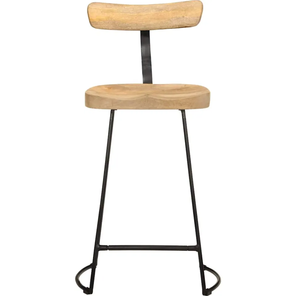 vidaXL Barkrukken 2 st 49x43x88 cm massief mangohout bruin, foto 2