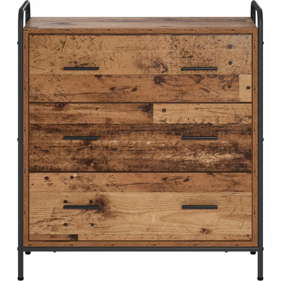 vidaXL Dressoir Oud hout 97 x 33 x 81 cm Bewerkt hout bruin, foto 4