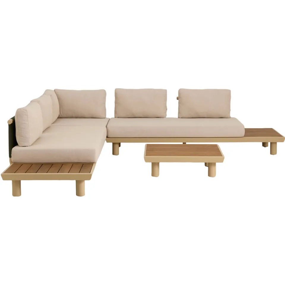 NOUS Garden Verdera hoek loungeset beige beige/groen