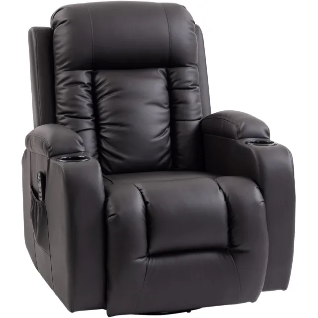 GranMaison Massagestoel - Relaxfauteuil - Zetel - 1 persoons - Met armleuning - Zeer comfortabel - Elektrisch - Donkerbruin