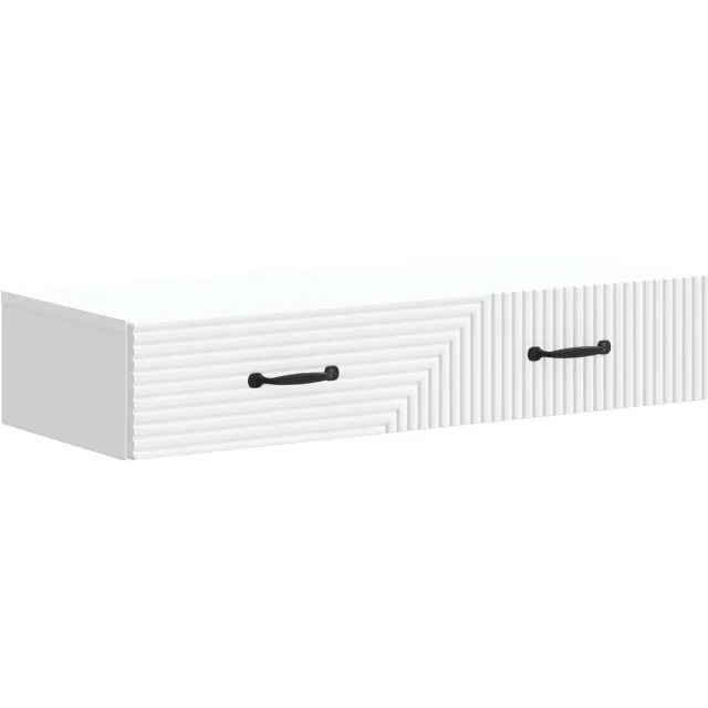 vidaXL Wandgemonteerde - Zijtafel - Wit - 87,5 - x - 34,5 - x - 17 - cm - Bewerkt - hout