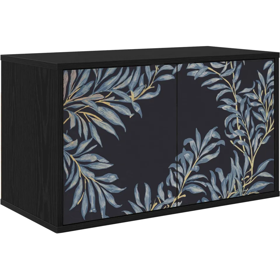 vidaXL Wandgemonteerd tv-meubel DOKKUM 69 x 33 x 40 cm Zwart eiken, foto 3