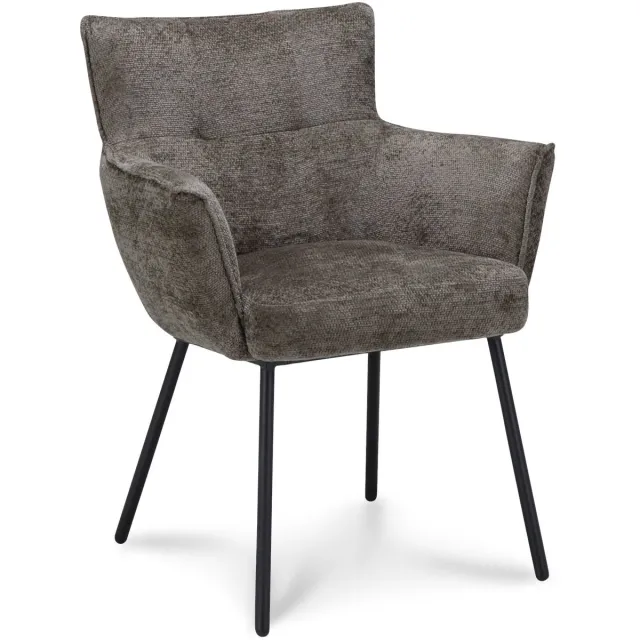 Icon Living Armstoel Nora - Stof Movie Taupe - Leg Black Bruin