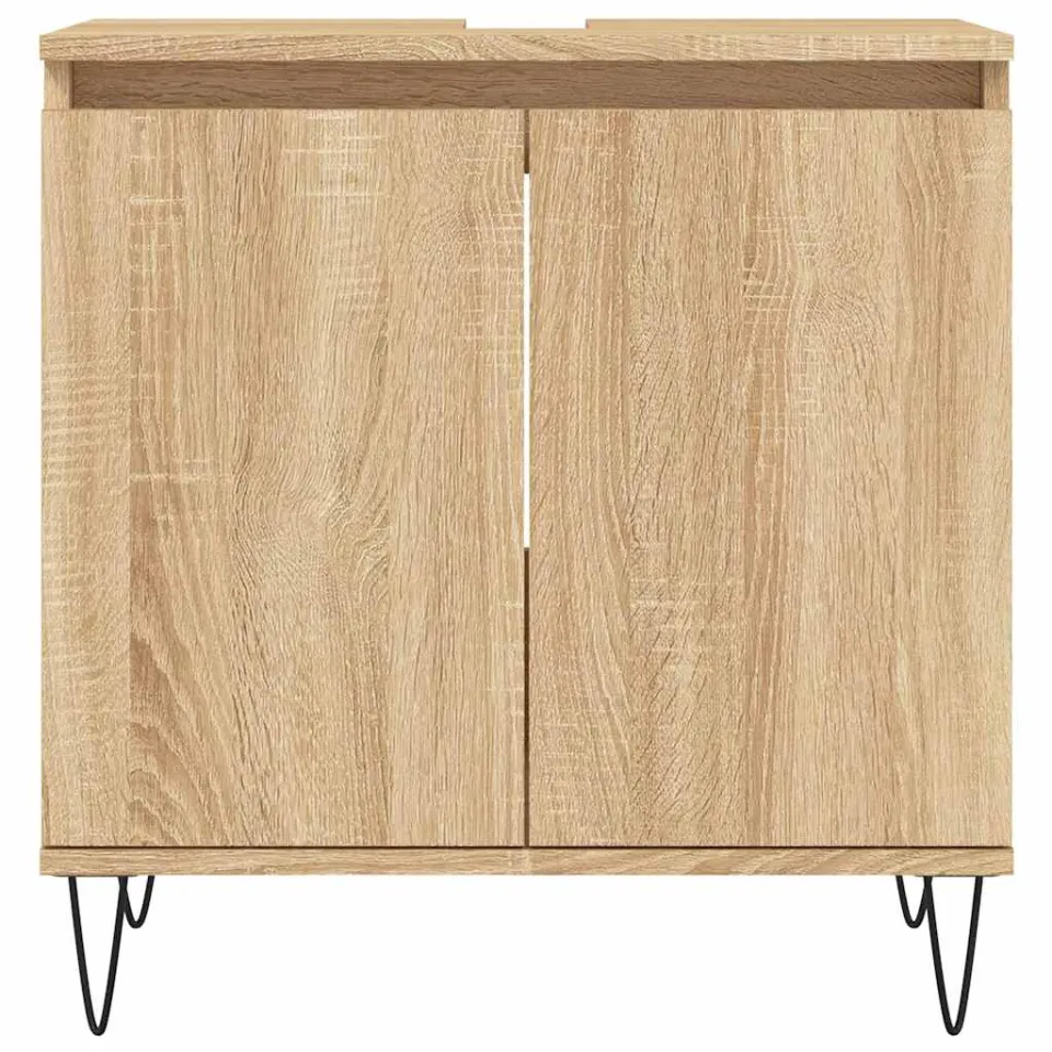 vidaXL Badkamerkast 58x33x60 cm bewerkt hout sonoma eikenkleurig Bruin