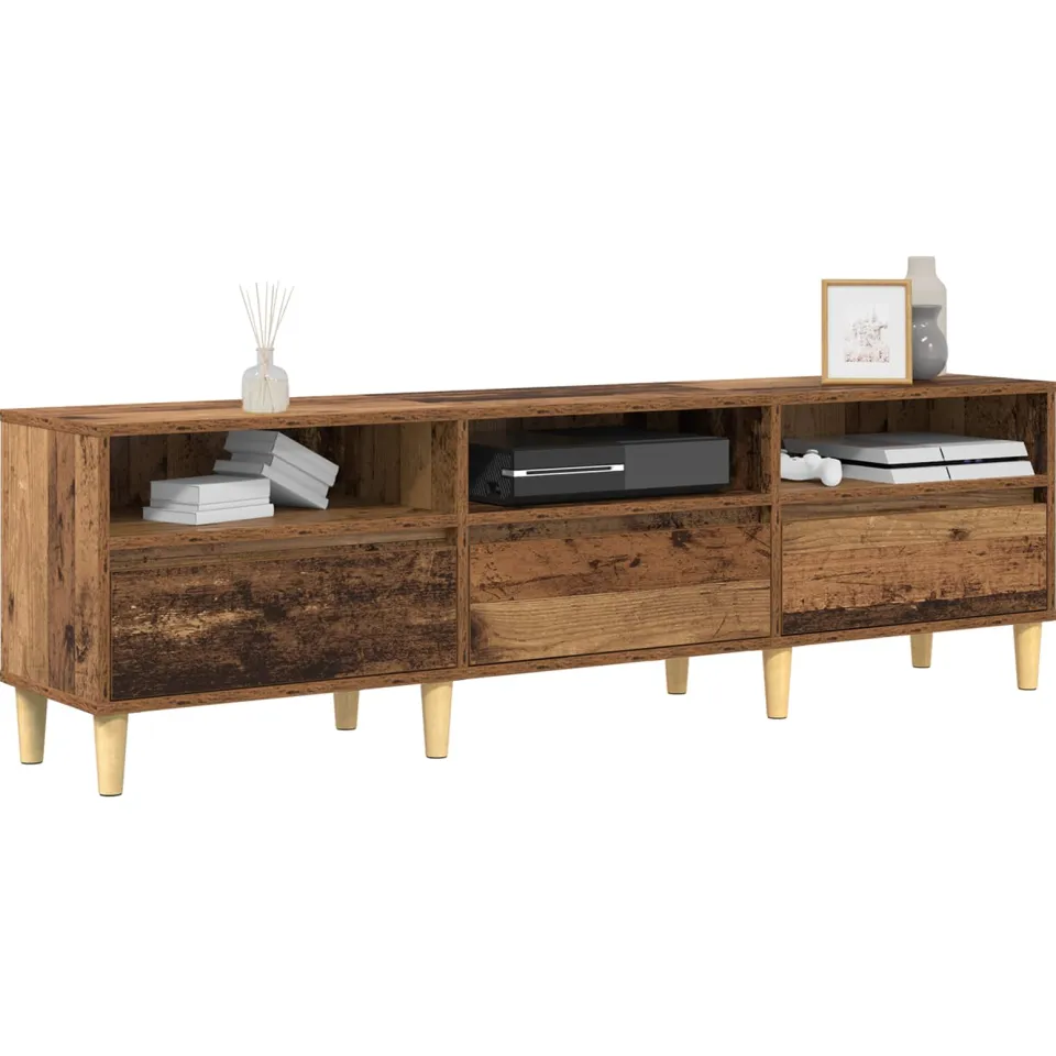 vidaXL TV-kast 150 x 30 x 45 cm Oud Hout Bewerkt hout Bruin