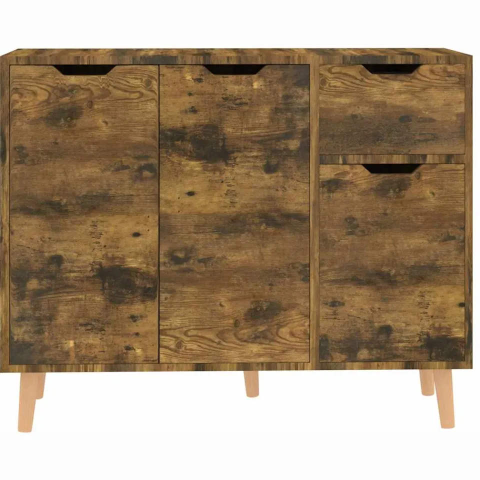 vidaXL Dressoir 90x30x72 cm bewerkt hout gerookt eikenkleurig Bruin