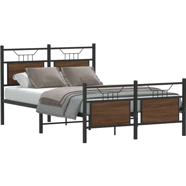vidaXL Bedframe zonder matras bewerkt hout bruin eikenkleur 120x190 cm