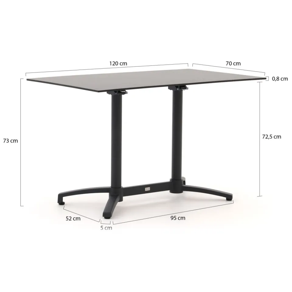 Manifesto Furniture Manifesto Belpasso/Canzo 120cm dining tuinset 5-delig inklapbaar stapelbaar groen, foto 3