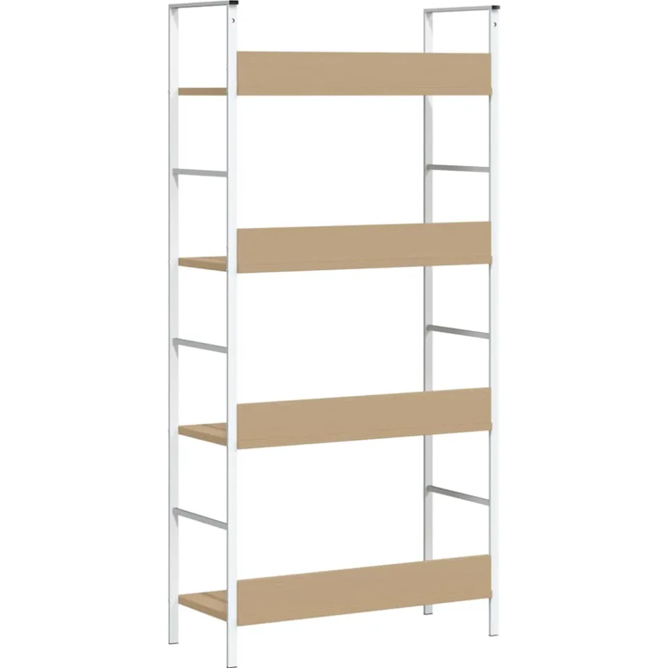 vidaXL Boekenkast 4 schappen 60x27,6x124,5 cm bewerkt hout eikenkleur, foto 4