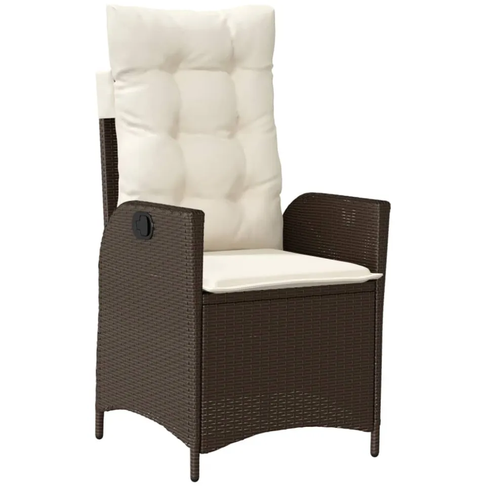 vidaXL 9-delige Tuinset met kussens poly rattan bruin