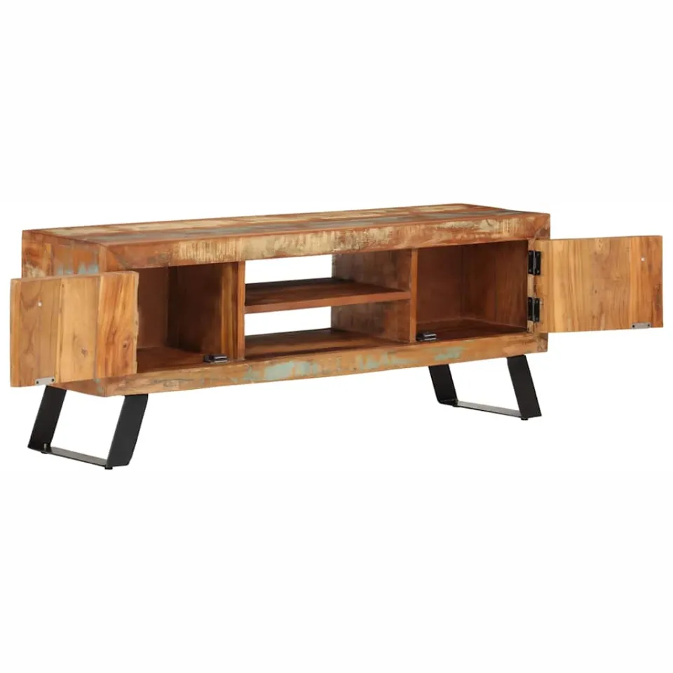 vidaXL Tv-meubel 112x30x45 cm massief gerecycled hout meerkleurig, foto 2