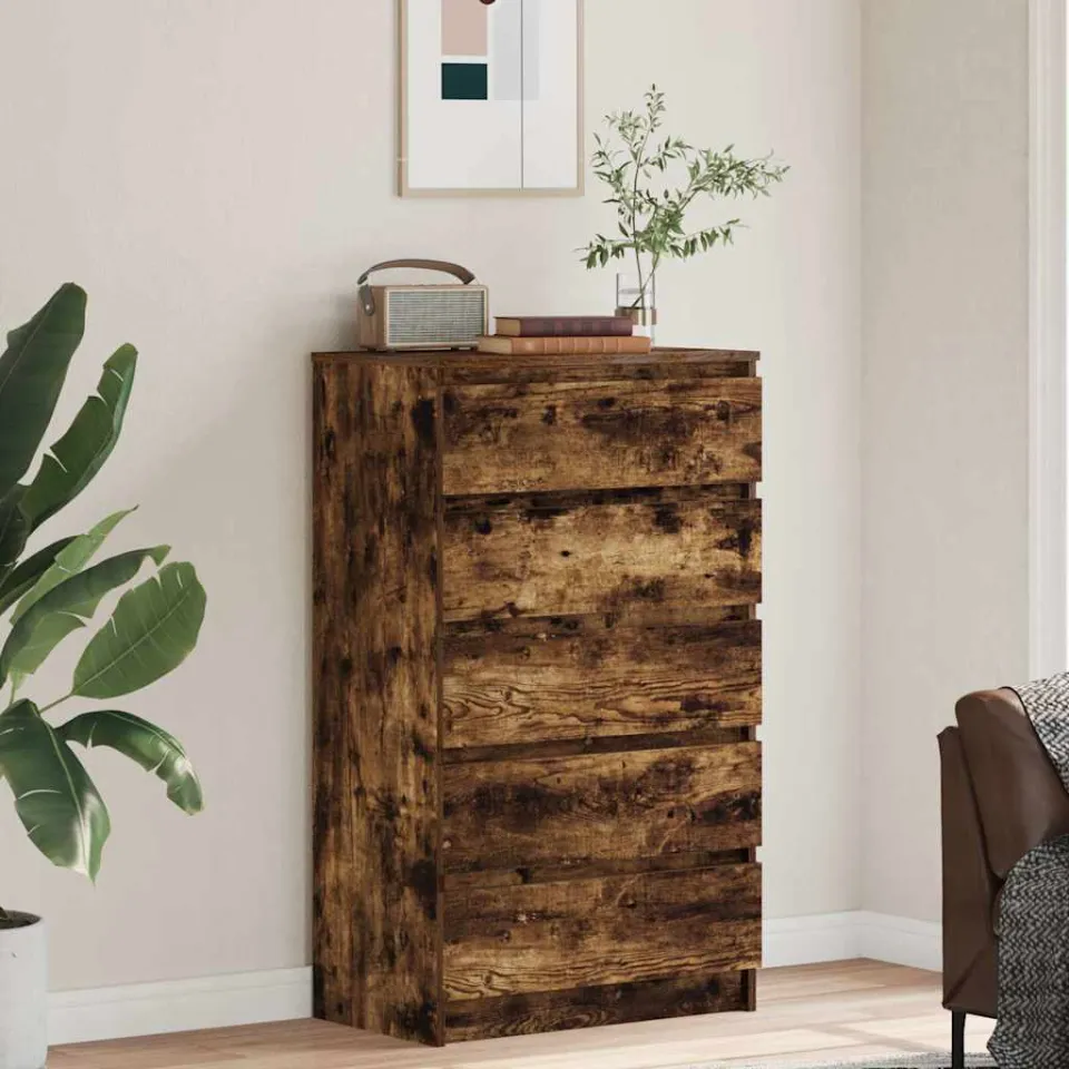vidaXL Ladekast 60x36x103 cm bewerkt hout gerookt eikenkleurig, foto 2