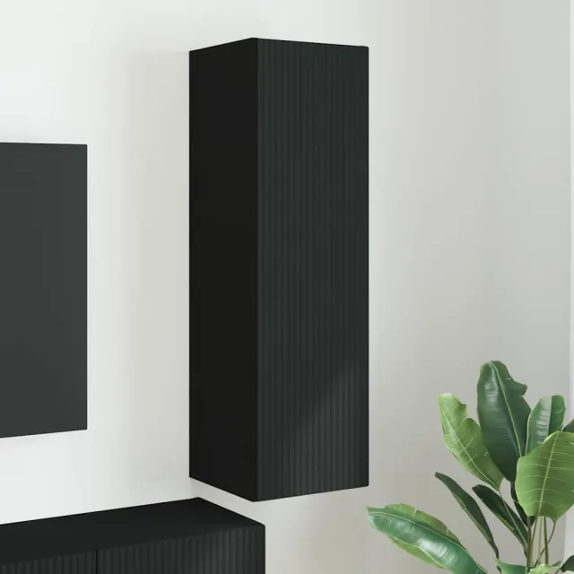 vidaXL TV Wandkast 30 x 31 x 100 cm Zwart Bewerkt hout, foto 2