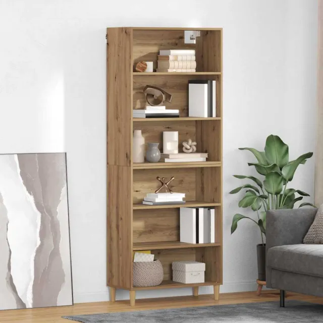 vidaXL Hoge kast Artisan Eiken 69,5 x 32,5 x 180 cm Bewerkt hout, foto 2