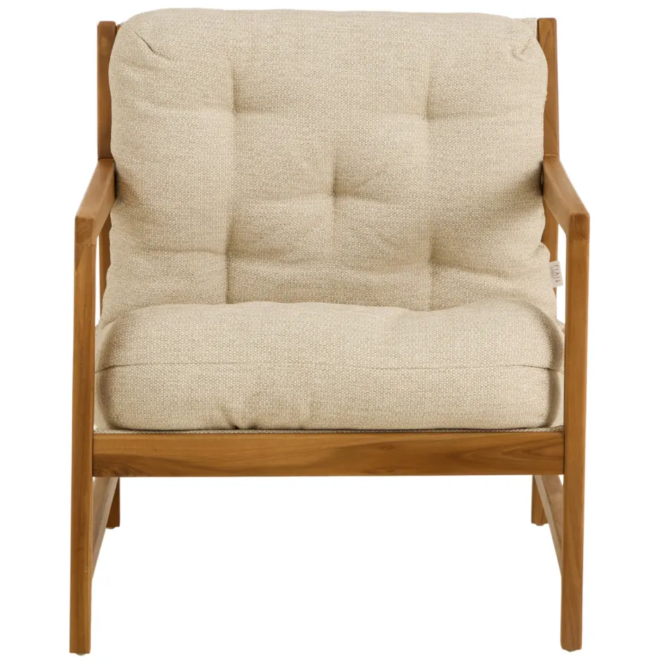 NOUS Garden loungestoel Mist teak beige