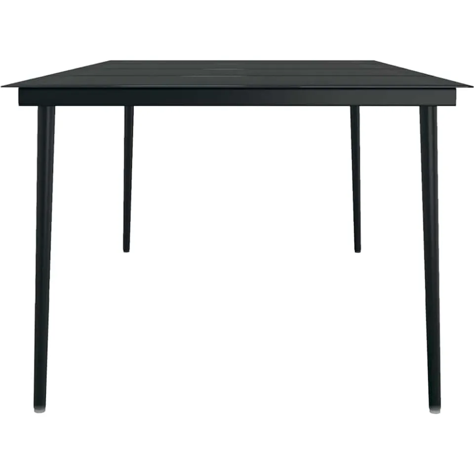 vidaXL Tuintafel 200x100x74 cm staal en glas zwart, foto 4