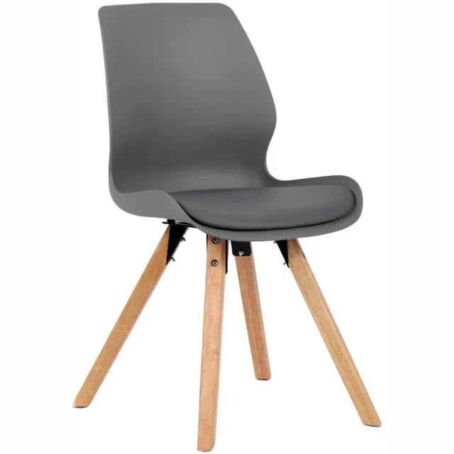 CLP Luna Eetkamerstoel - Modern - Rugleuning - 136 kg - Kunststof/grijs
