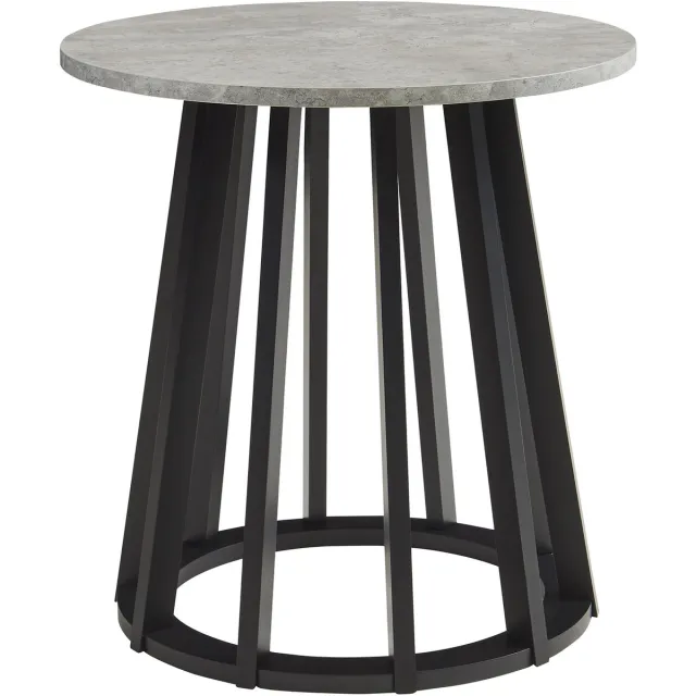 en.casa Bijzettafel Buzzard rond Ø48x48 cm betongrijs en zwart [en.casa]