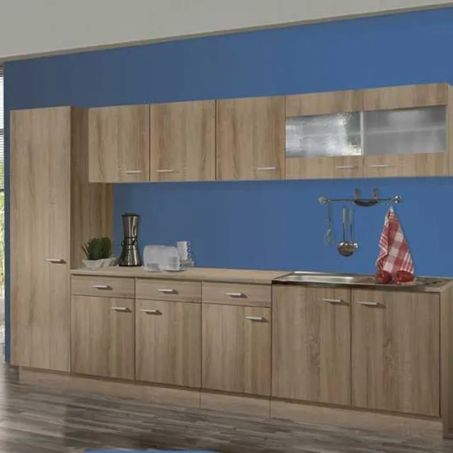 Rousseau Apollo Eettafel – 200 x 100 cm – Deens Ovaal – Mat Grijs Stenen Blad met Travertinlook – Zwarte Matrixpoot beige