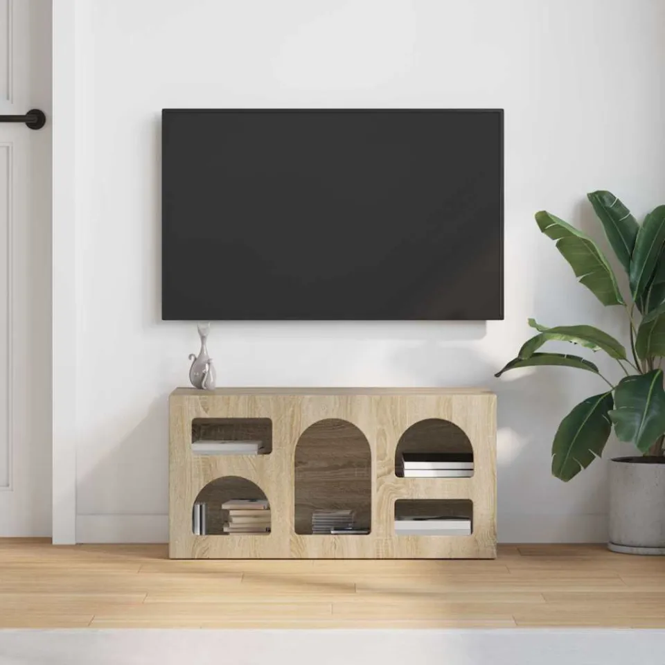 vidaXL TV-kast ELST 80 x 35 x 40 cm Sonoma Eiken Bewerkt hout, foto 3