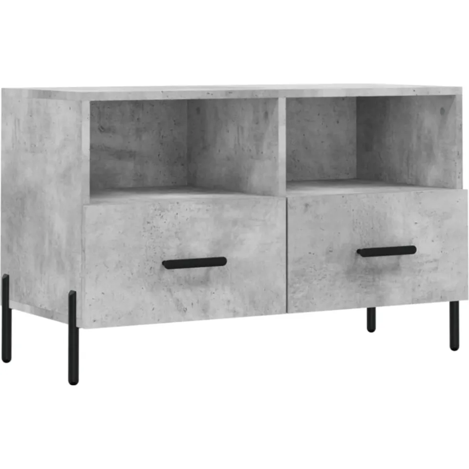 vidaXL Tv-meubel 80x36x50 cm bewerkt hout betongrijs grijs, foto 3