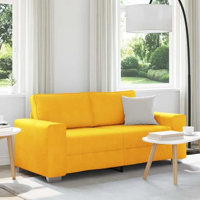 vidaXL Loveseat Sofa Lichtgeel 180x77x82 cm Corduroy Stof