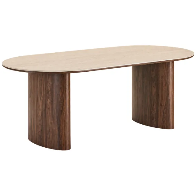 Artichok Dana houten eettafel met keramiek blad donkerbruin - 210 x 100 cm