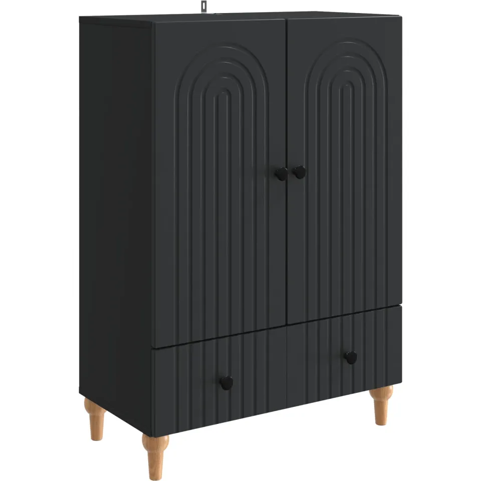 vidaXL Dressoir Zwart 66 x 34,5 x 95 cm Bewerkt hout