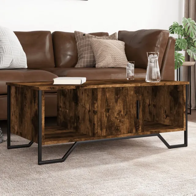 vidaXL Salontafel 100x51x40 cm bewerkt hout gerookt eikenkleurig, foto 2