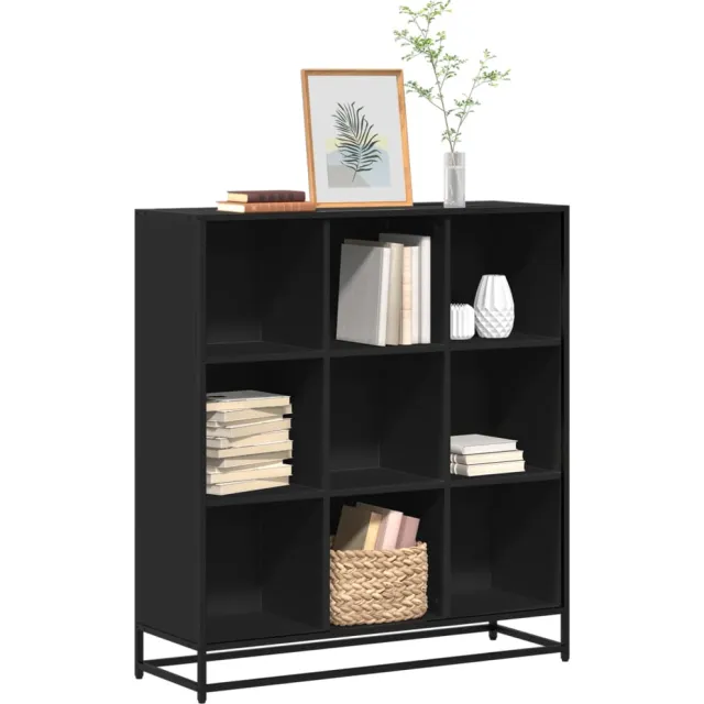 vidaXL Boekenkast 97,5x33x107,5 cm bewerkt hout en metaal zwart