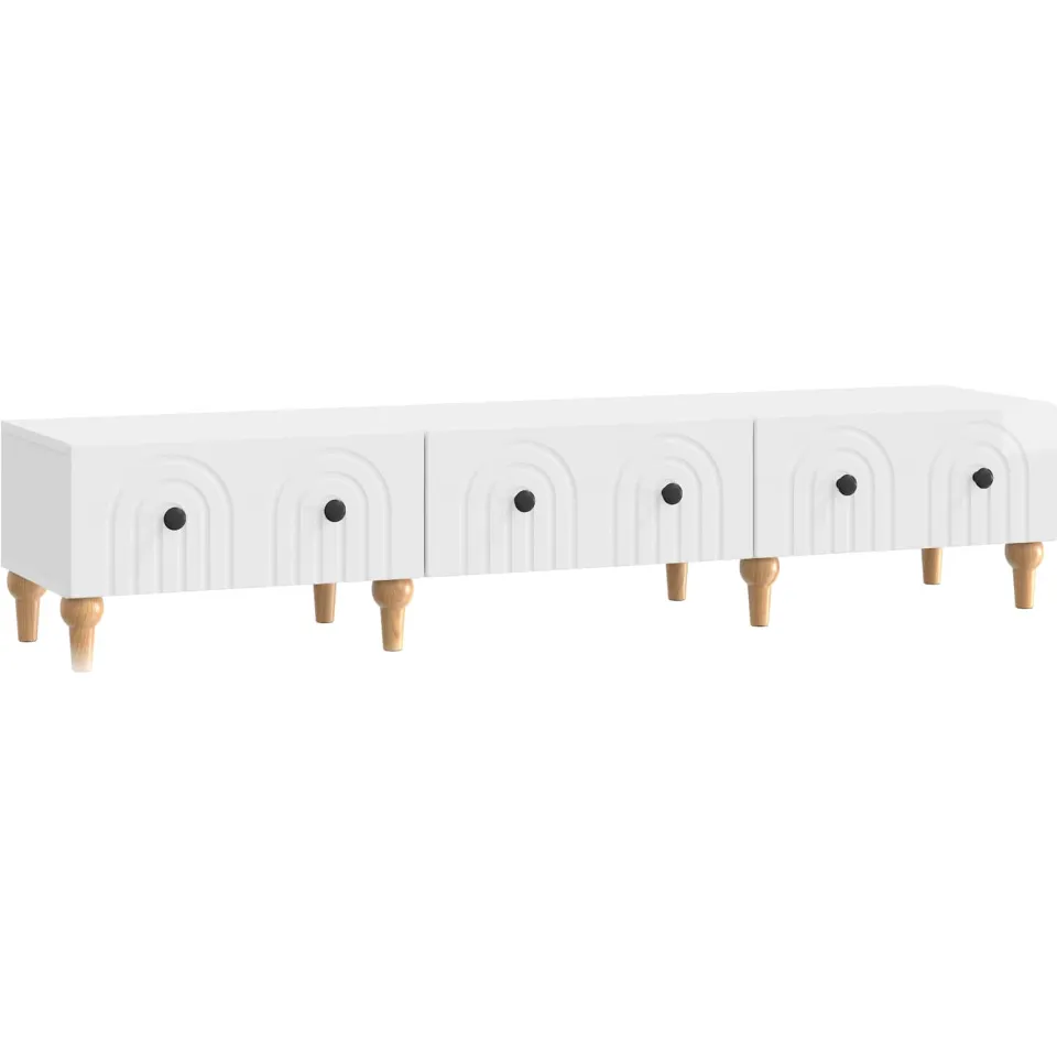 vidaXL TV-kast met lade Hoogglans Wit 147 x 34,5 x 30 cm Bewerkt hout