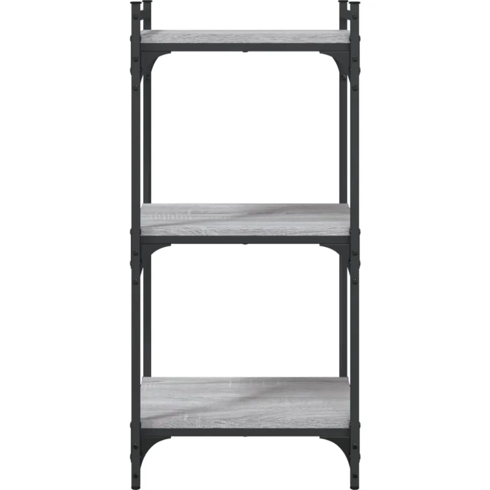 vidaXL Boekenkast 3-laags 40x30x86 cm bewerkt hout grijs sonoma