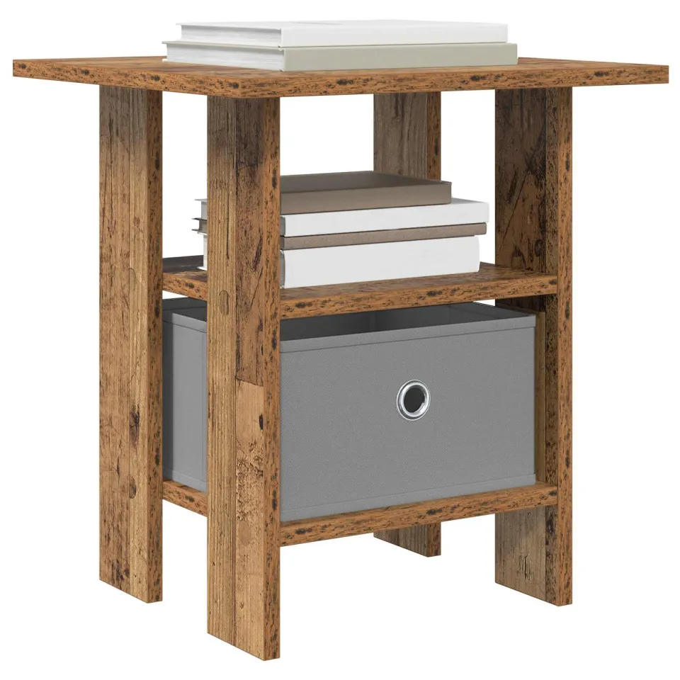 vidaXL Nachtkastje Oudhout 41 x 40 x 45 cm Bewerkt hout Bruin