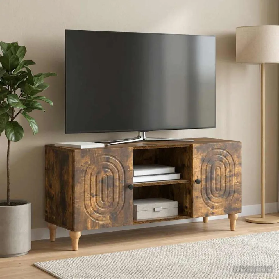 vidaXL TV-kast Gerookt eiken 102 x 34,5 x 50 cm Bewerkt hout, foto 4