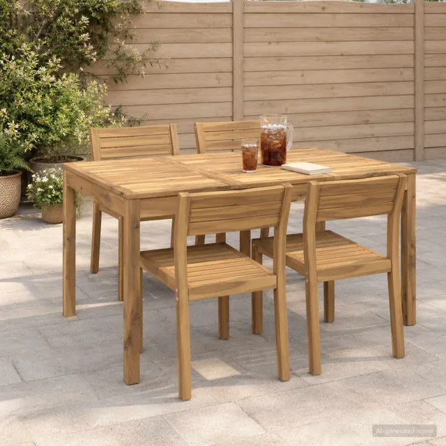 vidaXL Tuindiner tafel LAREN Witgewassen 147 x 88,5 x 75 cm, foto 2
