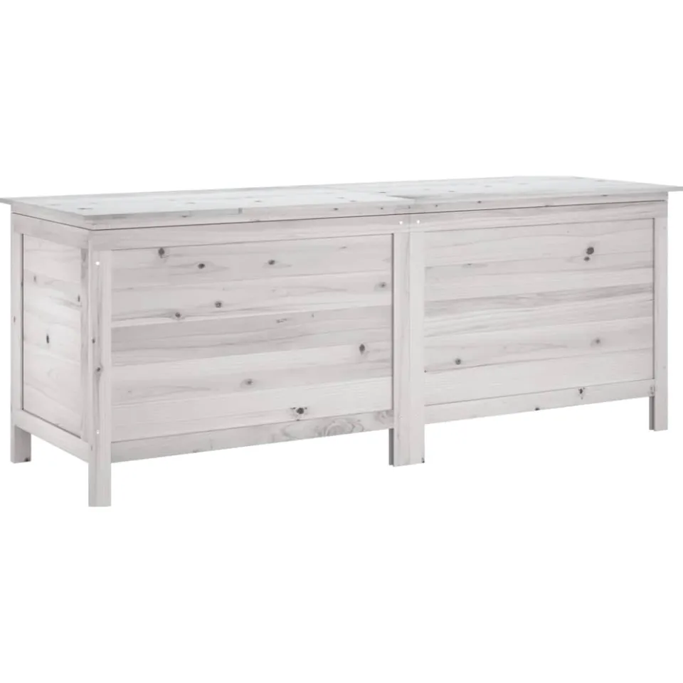 vidaXL Tuinbox 150x50x56,5 cm massief vurenhout wit, foto 3