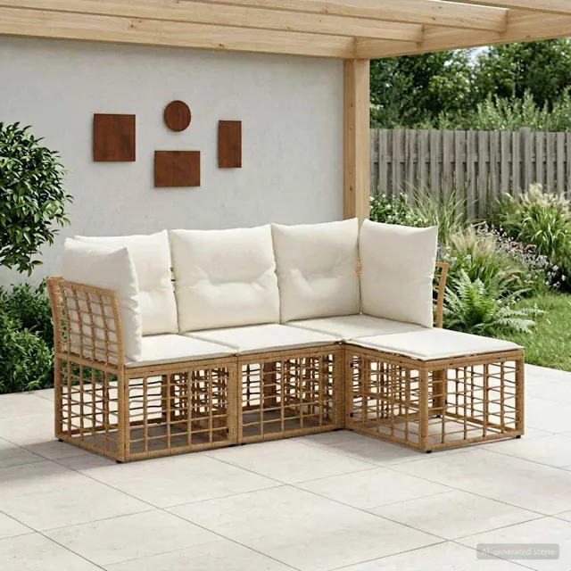 vidaXL Buiten bankenset Naturel Polyester Bruin