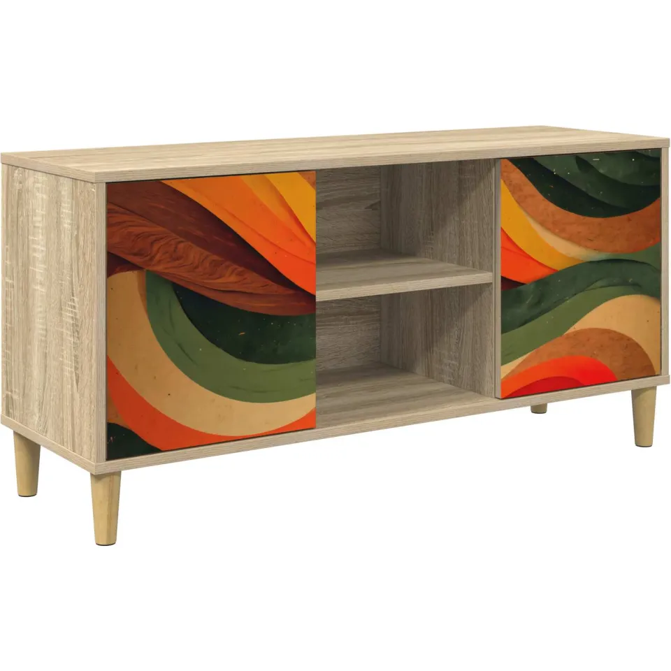 vidaXL Tv-meubel BONN 102 x 33 x 50 cm Sonoma Bewerkt hout bruin, foto 3