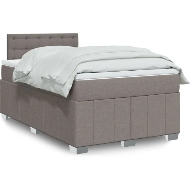 vidaXL Boxspring met matras stof taupe 120x190 cm